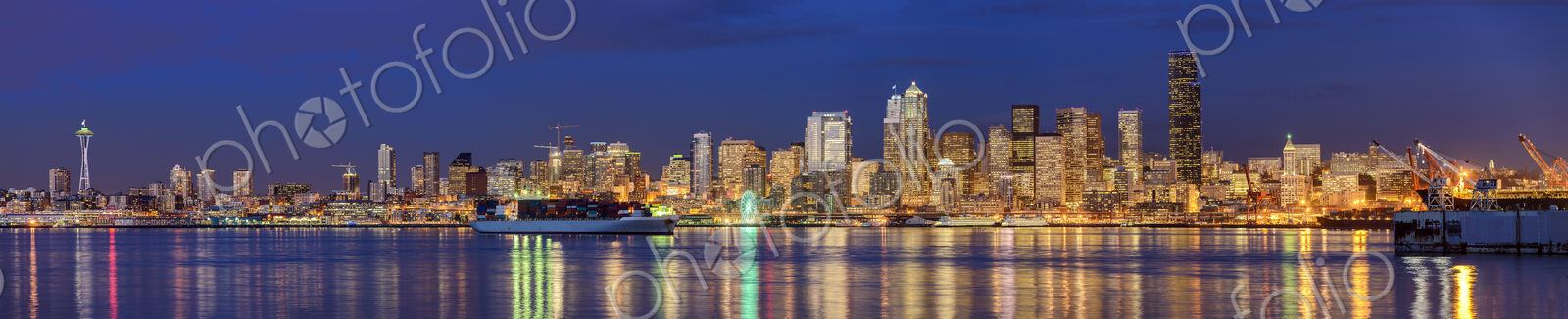 Number 12 illuminated in highrise, Seattle, Washington, United States
