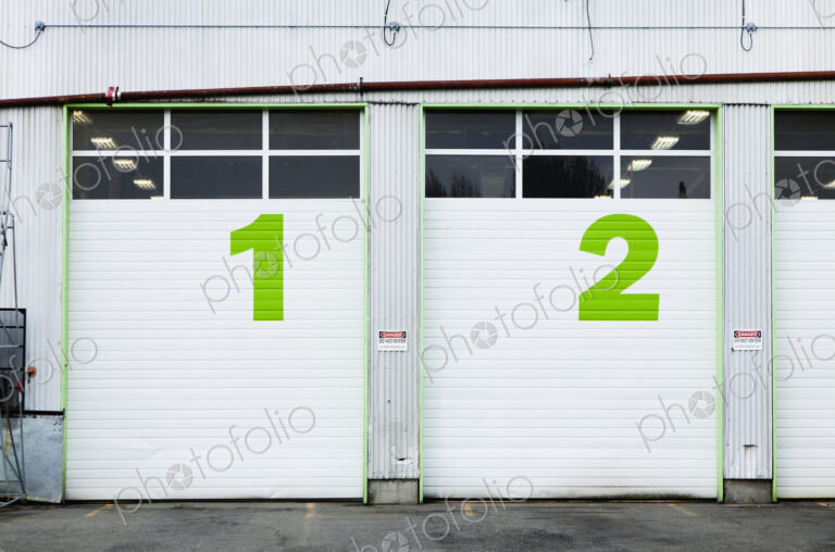 Numbers On Repair Shop Bay Doors