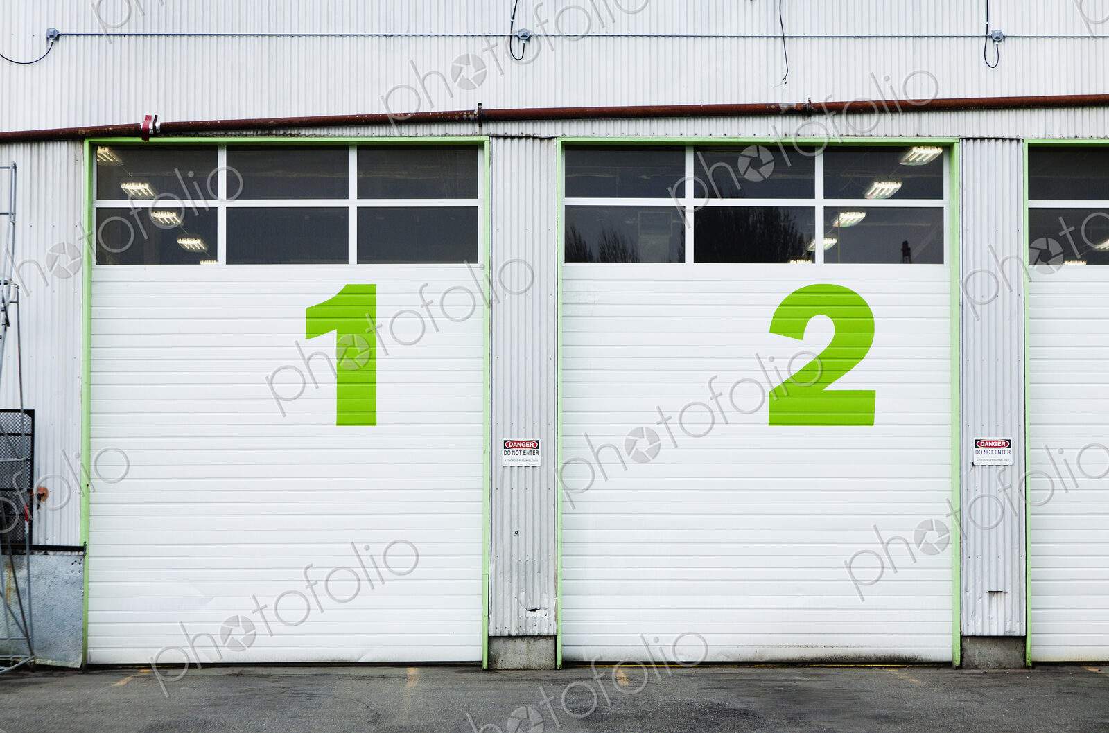 Numbers On Repair Shop Bay Doors