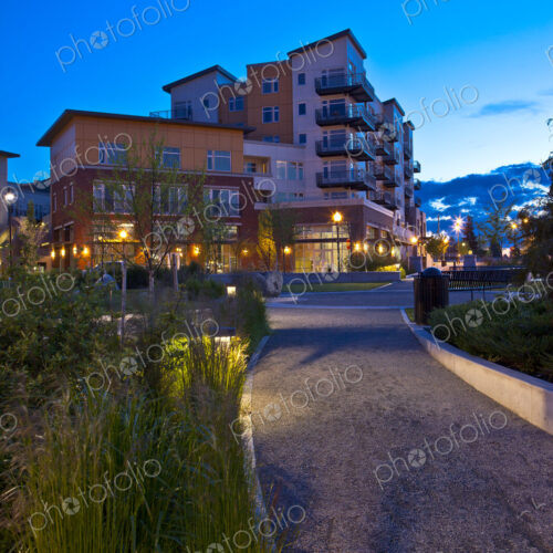 Office and Apartment Building at Night
