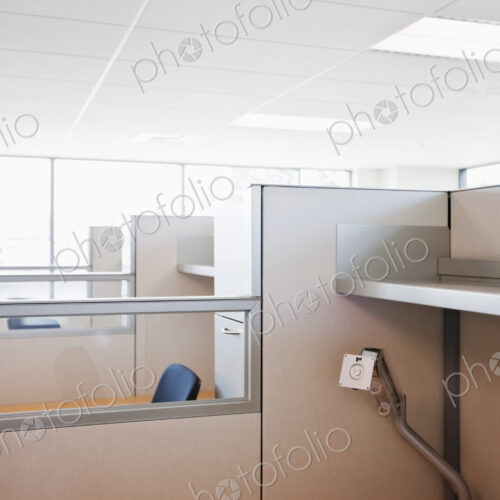 Office cubicles and chairs.