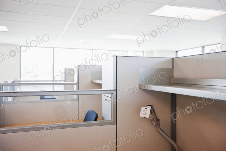 Office cubicles and chairs.