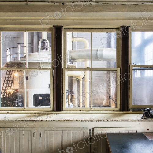 Office in industrial steam plant factory