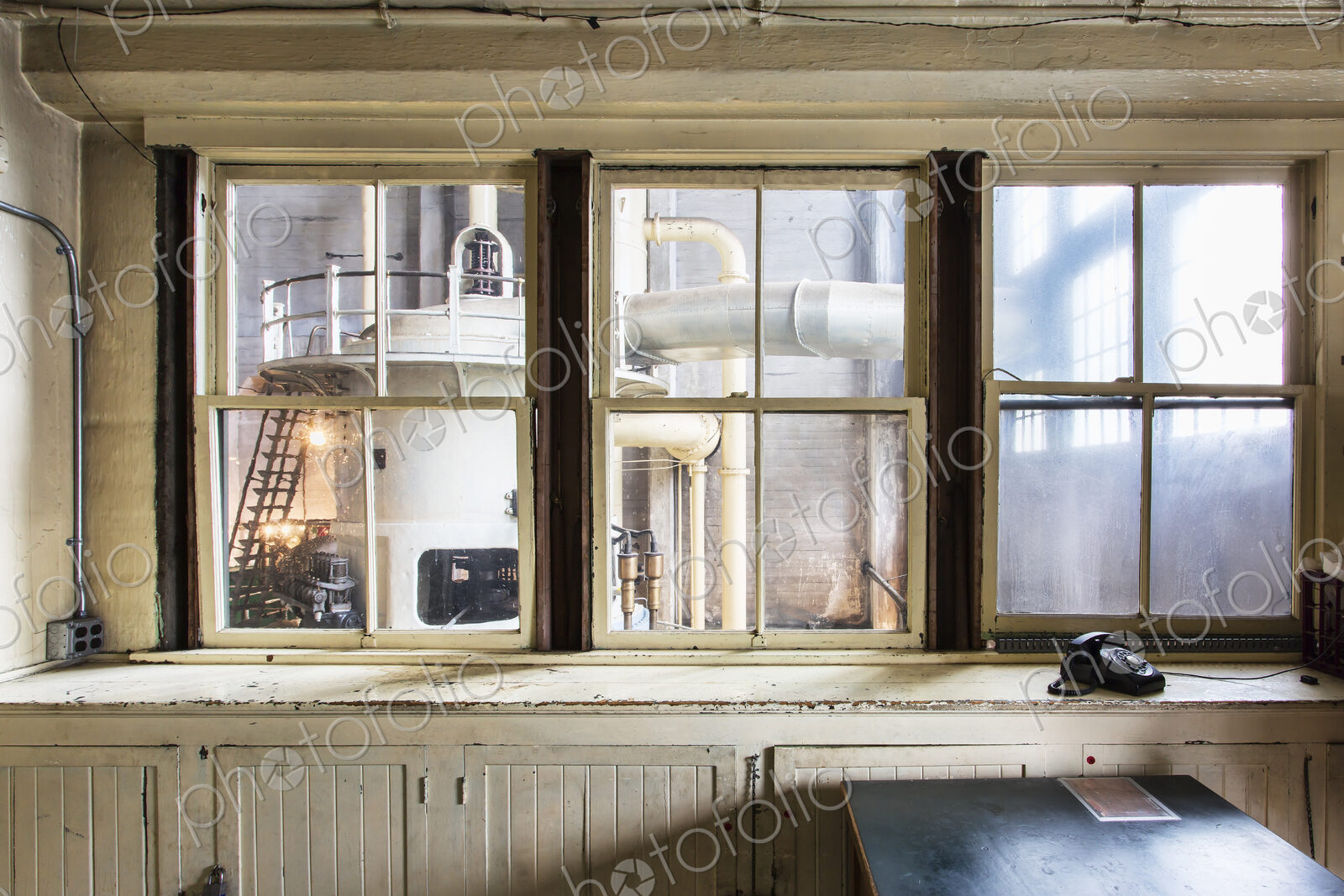 Office in industrial steam plant factory