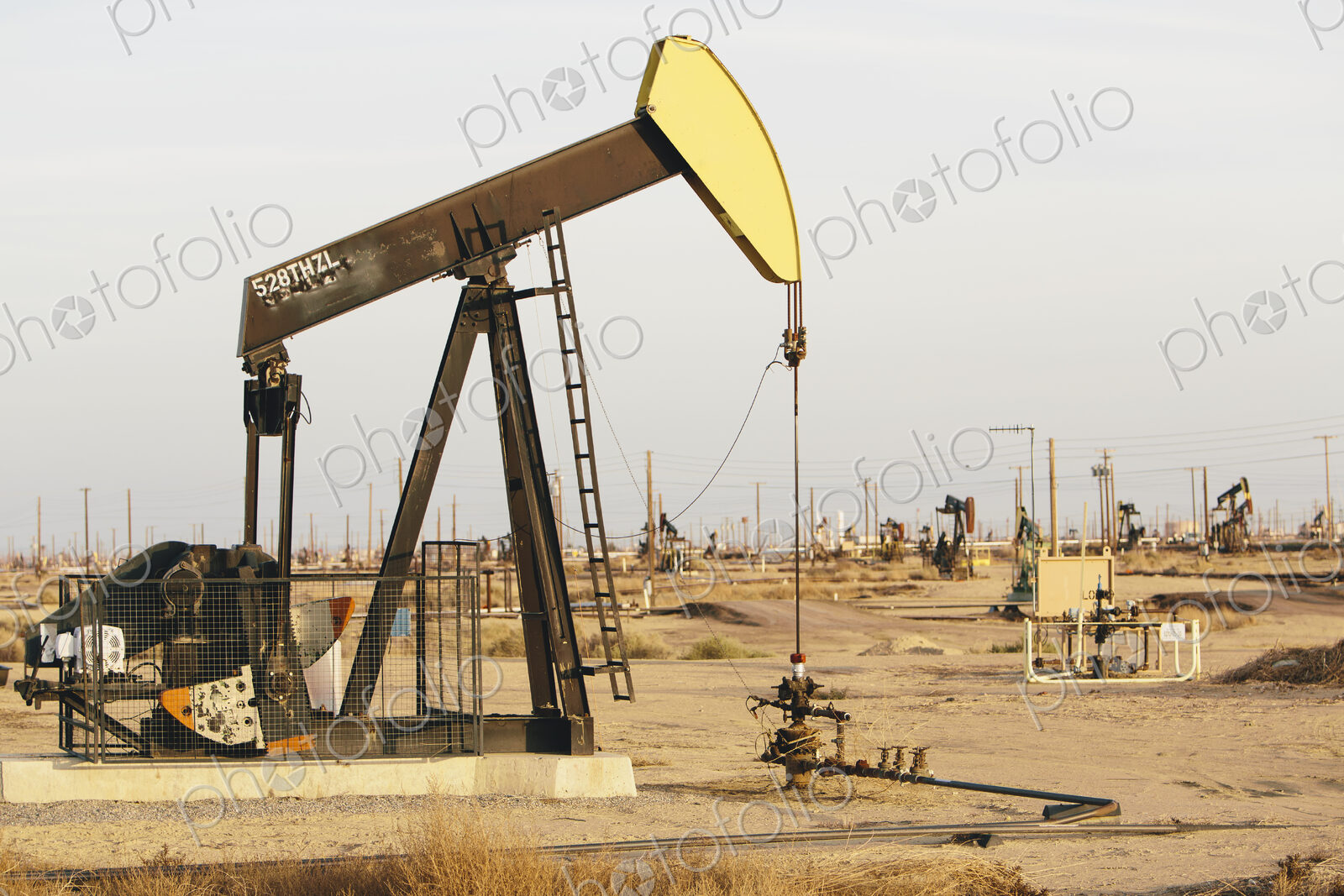 Oil rigs in the Midway-Sunset oil fields, the largest in California.