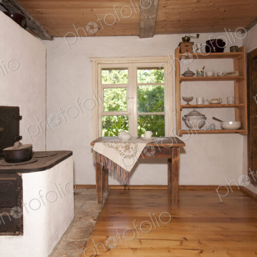 Old Fashioned Kitchen in a museum of rural life