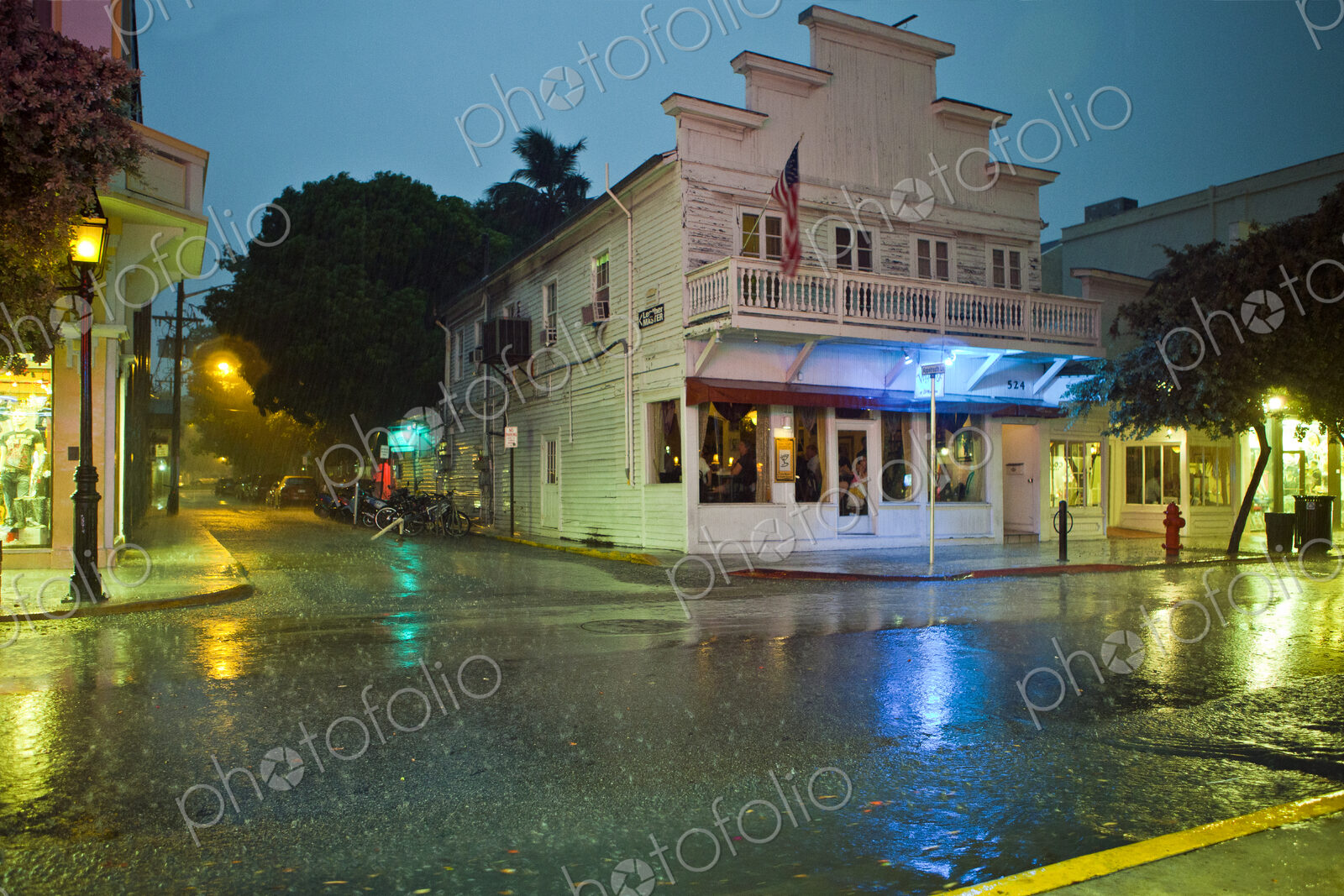 Old Storefront in a Rainstorm