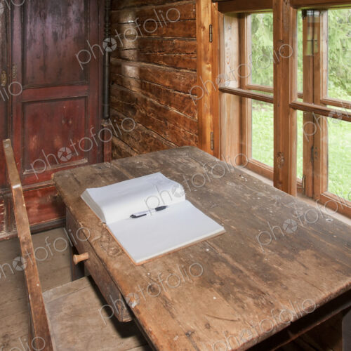 Old Wooden Desk and Chair Old Wooden Desk and Chair