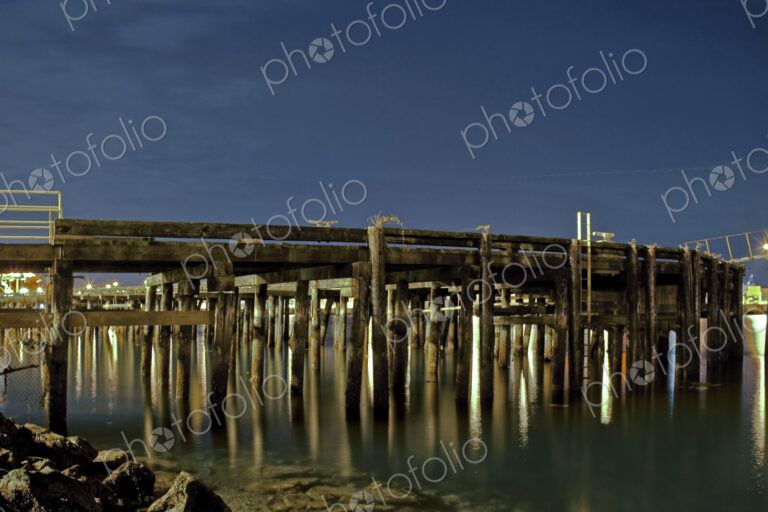 Old Wooden Dock at Night
