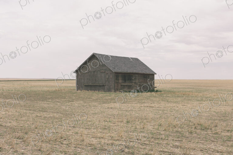 Old barn and fallow field,