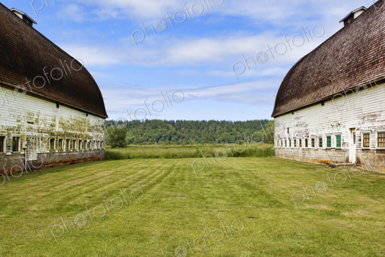 Old barns on farm, Olympia, Washington, United States