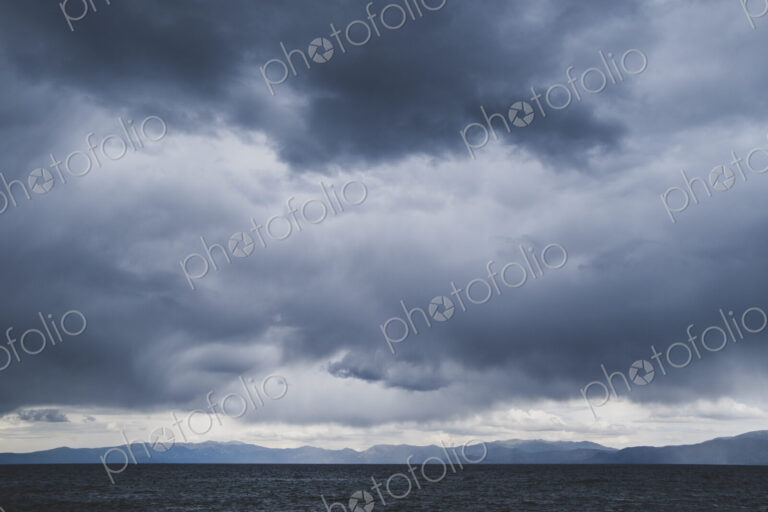Ominous storm clouds of Lake Tahoe, High Sierra, CA, USA