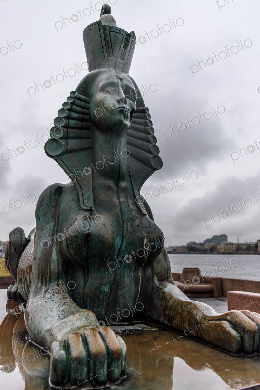 One of the sphinxes of the Monument to victims of political repression by Mikhail…