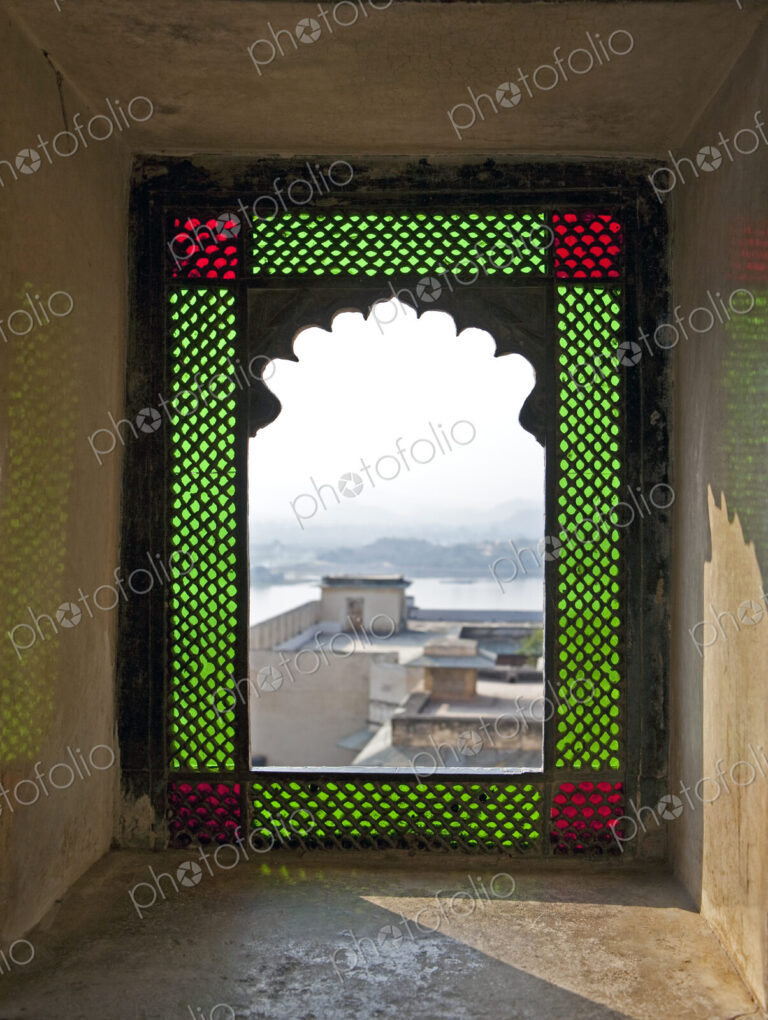 Open Stained Glass Window in City Palace