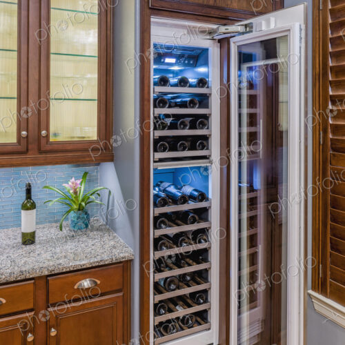 Open bottle cooler in modern kitchen Open bottle cooler in modern kitchen