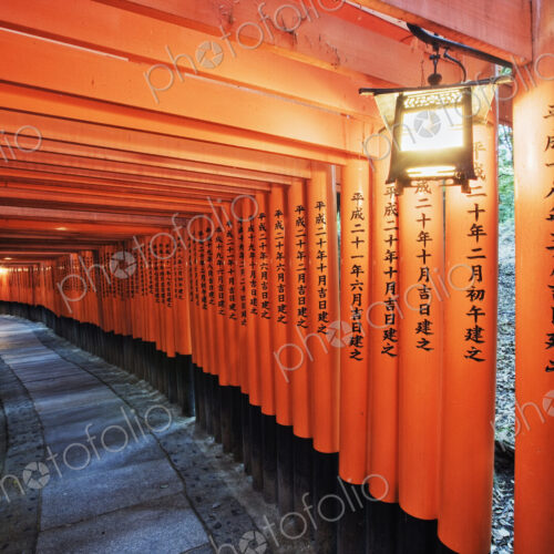 Orange Posts with Asian Text Orange Posts with Asian Text