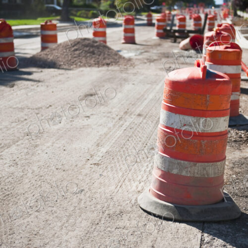 Orange Reflective Road Construction Barrels