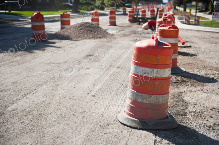 Orange Reflective Road Construction Barrels