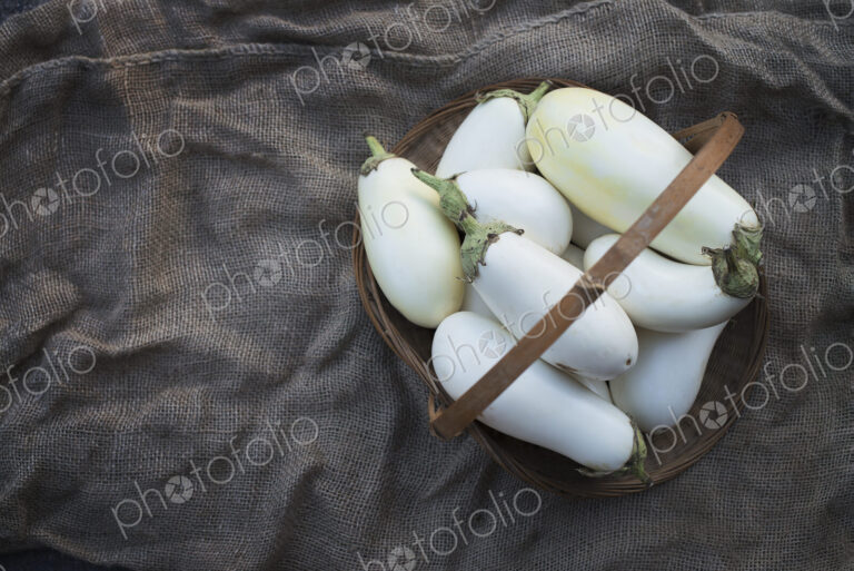 Organic White Eggplants just harvested