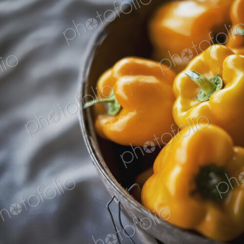 Organic Yellow Bell Peppers just harvested