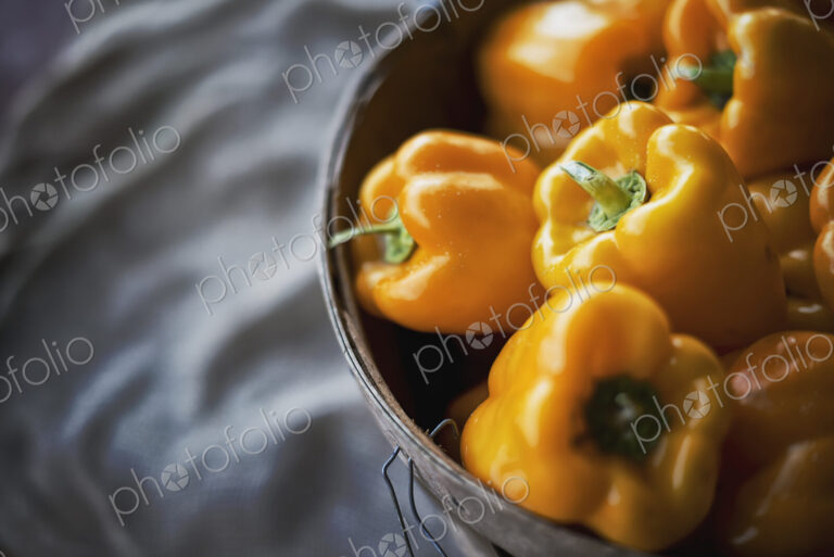 Organic Yellow Bell Peppers just harvested