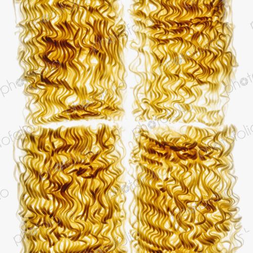 Organic (wheat flour) ramen noodles on white background