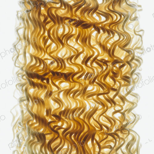 Organic (wheat flour) ramen noodles on white background