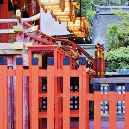 Ornate Asian-Style Building and Fence Ornate Asian-Style Building and Fence