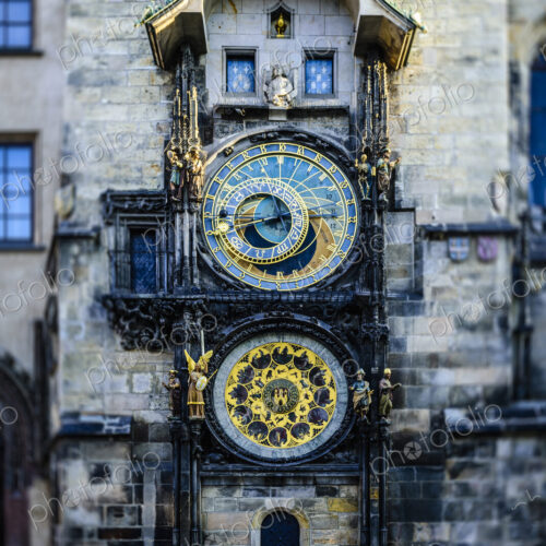 Ornate clock on historical building Ornate clock on historical building