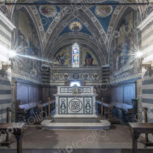 Ornate mosaics and domes over church altar, Gaiole in Chianti, Siena, Italy Ornate mosaics and domes over church altar, Gaiole in Chianti, Siena, Italy