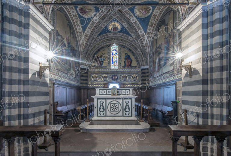 Ornate mosaics and domes over church altar, Gaiole in Chianti, Siena, Italy