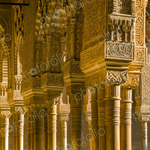 Ornate pillars in Alhambra, Granada, Andalusia, Spain Ornate pillars in Alhambra, Granada, Andalusia, Spain