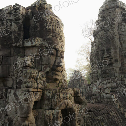 Ornate stone carvings, Angkor, Cambodia