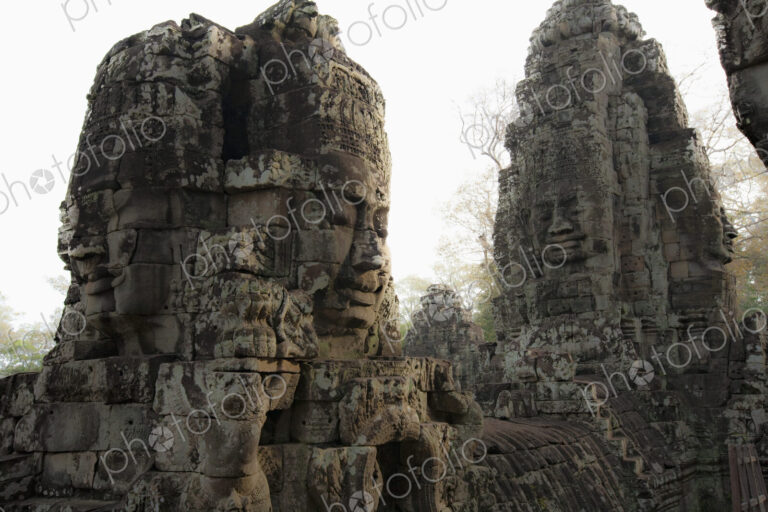 Ornate stone carvings, Angkor, Cambodia