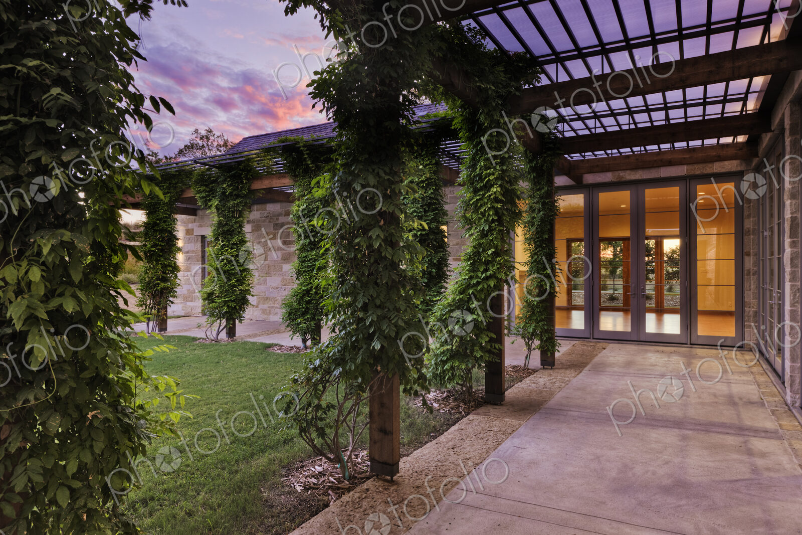 Outdoor Walkway on a Modern Home