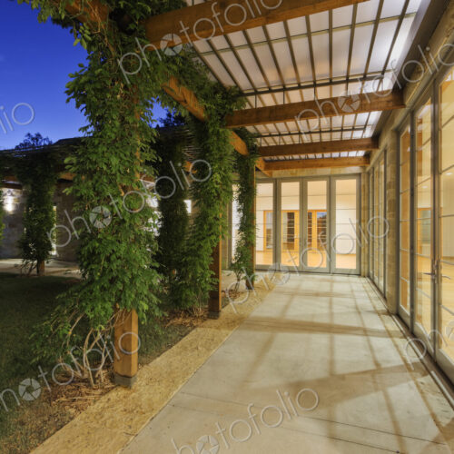 Outdoor Walkway on a Modern Home Outdoor Walkway on a Modern Home