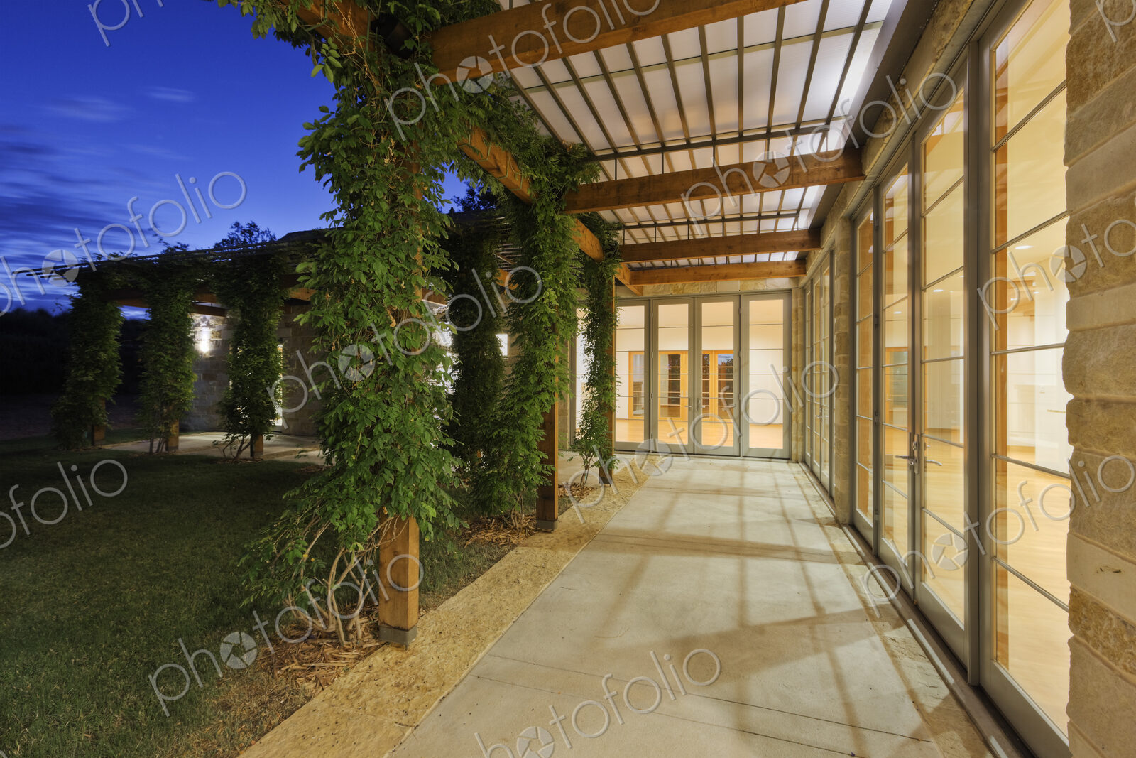 Outdoor Walkway on a Modern Home