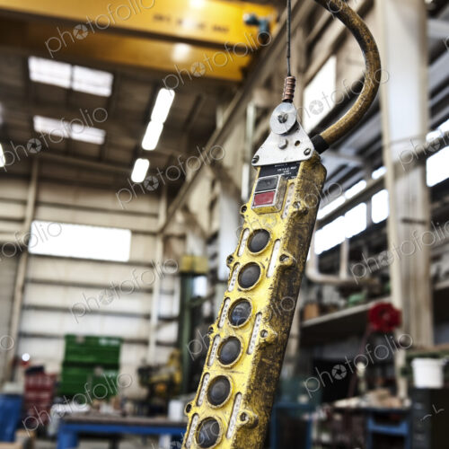 Overhead lift control unit used in a sheet metal factory. Overhead lift control unit used in a sheet metal factory.