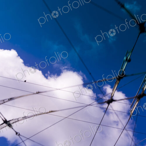 Overhead power supply cables for buses in Seattle, WA, USA