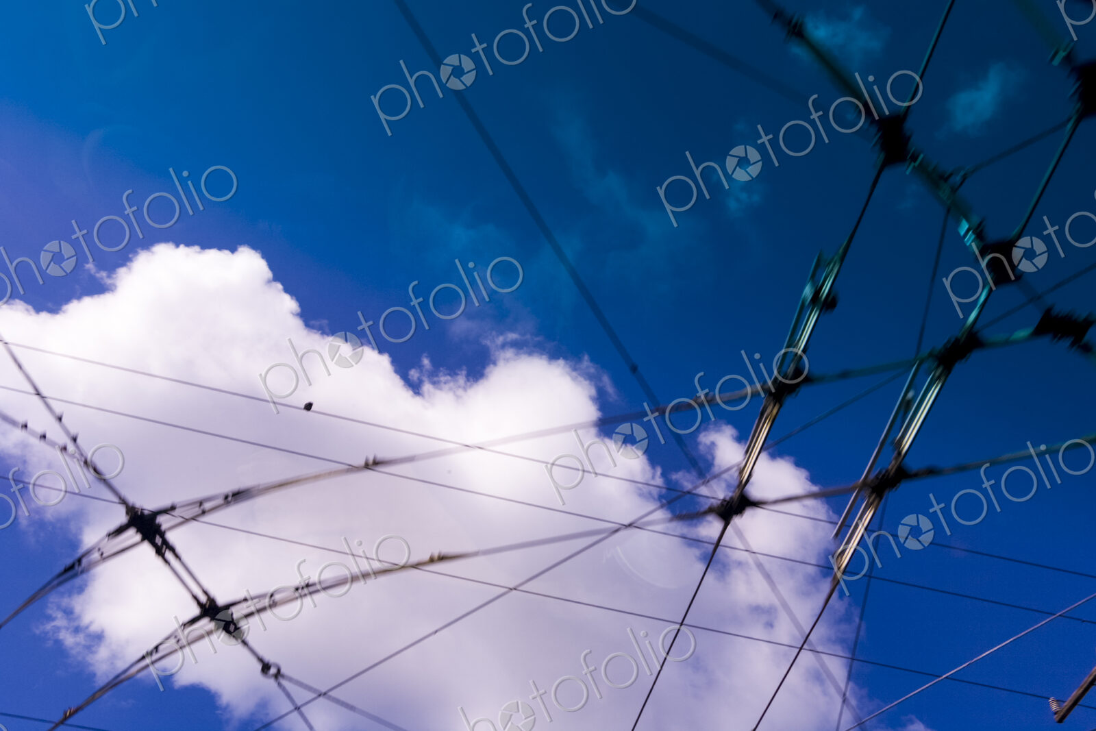 Overhead power supply cables for buses in Seattle, WA, USA