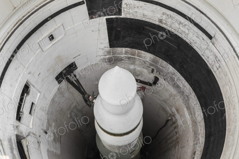 Overhead view of Minuteman missile in launch tube