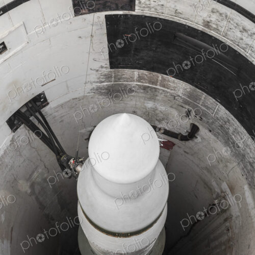 Overhead view of Minuteman missile in launch tube