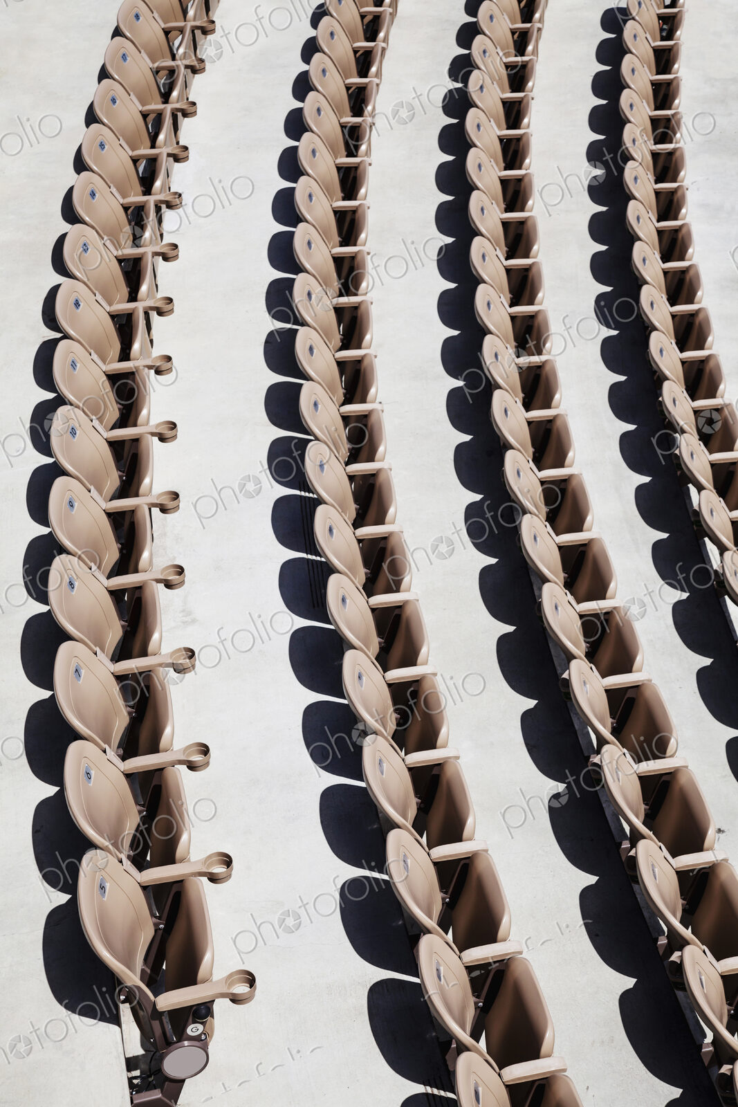 Overhead view of empty auditorium seats