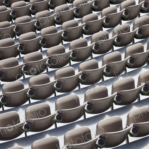 Overhead view of empty auditorium seats Overhead view of empty auditorium seats