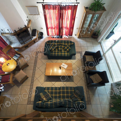 Overhead view of living room