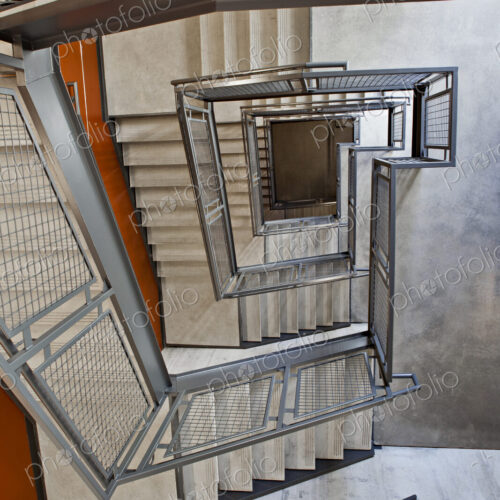 Overhead view of modern staircase Overhead view of modern staircase