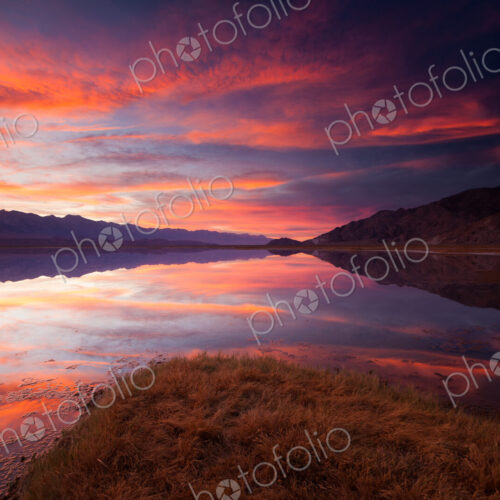 Owens Lake, California, USA at sunset. Owens Lake, California, USA at sunset.