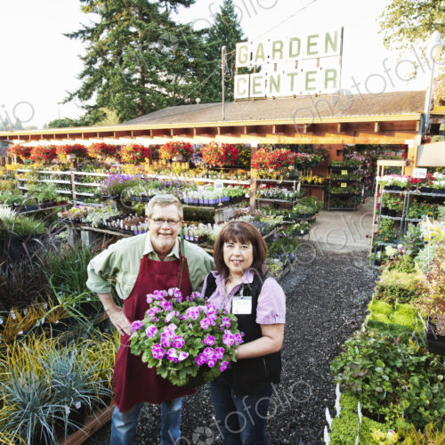 Owners of garden center nursery retail outlet.