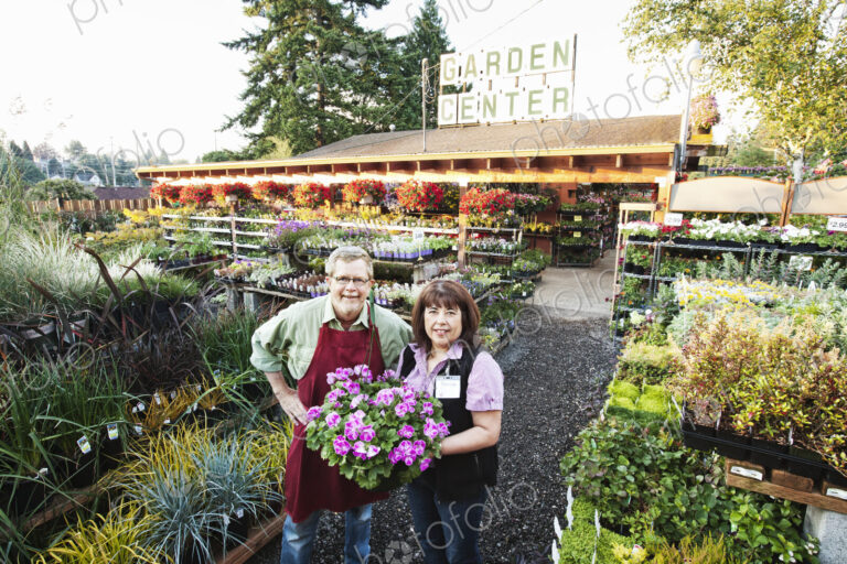 Owners of garden center nursery retail outlet.