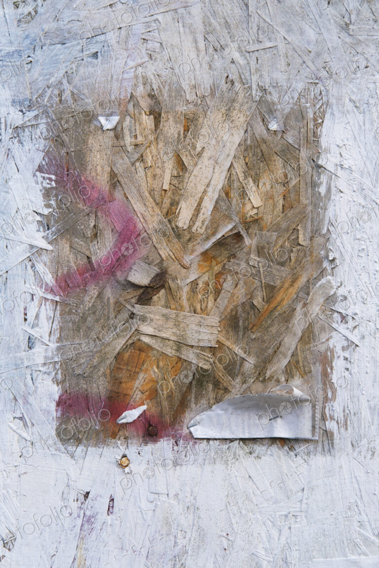 Painted white particle board with exposed square in center